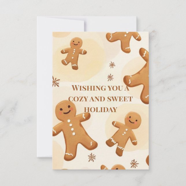 Cartão De Agradecimento Cozy & Sweet Gingerbread Holiday Greeting Card (Frente)