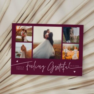 Cartão De Agradecimento Cranberry Casamento Sentindo-se Grato Multi Foto