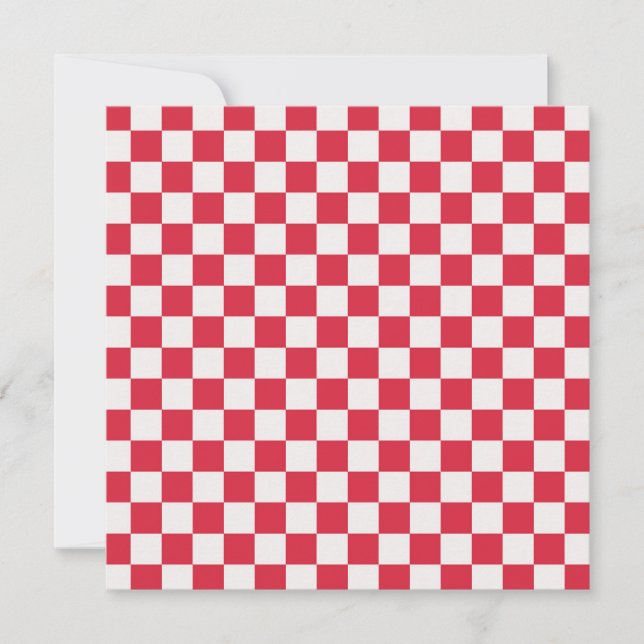 Cartão De Agradecimento Cranberry fizz checkerboard pattern (Frente)