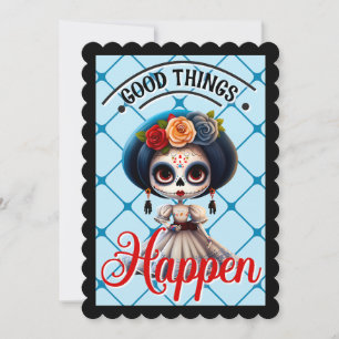 Cartão De Agradecimento Crânio em Açúcar