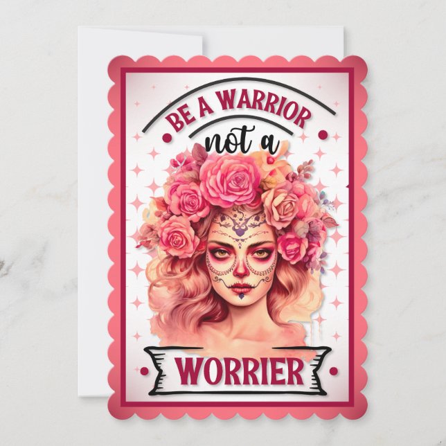 Cartão De Agradecimento Crânio rosa e Bonito (Frente)