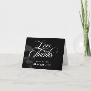 Cartão De Agradecimento Cravo Elegante Casamento Gótico Amor & Agradecimen