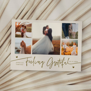 Cartão De Agradecimento Creme de Casamento Sentindo-se Grato Multi Foto