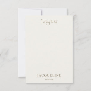 Cartão De Agradecimento Creme Eu sou Chá Casando