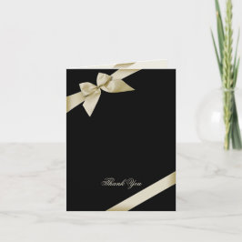 Cartão De Agradecimento Creme Ribbon Obrigado Vazio