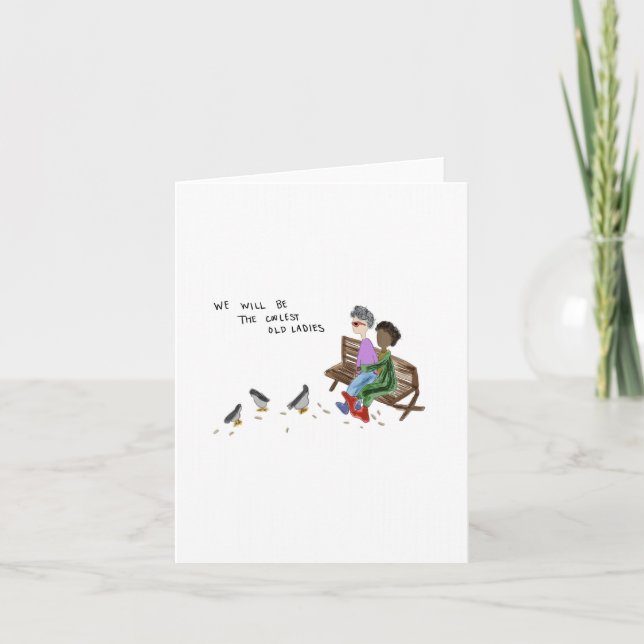 Cartão De Agradecimento Crescendo velho com seu melhor amigo (Frente)