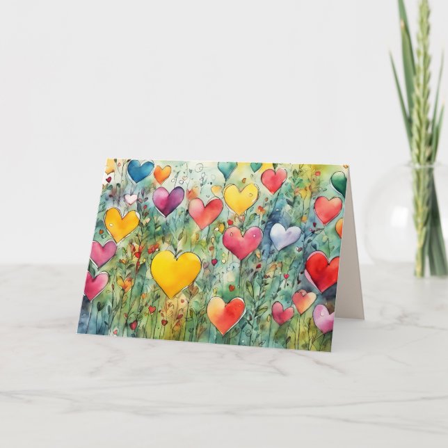 CARTÃO DE AGRADECIMENTO CRESCIMENTO CARDÍACO TODAS AS OCASIÕES/CARTÃO DE V (Frente)