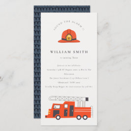 Cartão De Agradecimento Crianças De Bombeiros Vermelhos Qualquer Idade Que