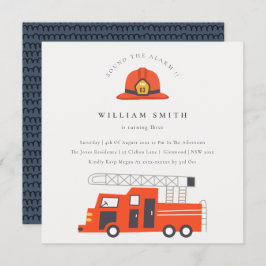 Cartão De Agradecimento Crianças De Bombeiros Vermelhos Qualquer Idade Que