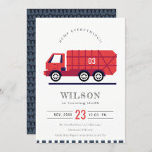 Crianças De Caminhão De Lixo Vermelho Qualquer Con