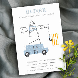 Cartão De Agradecimento Crianças de grua de construção qualquer dia de ani