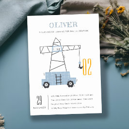 Cartão De Agradecimento Crianças de grua de construção qualquer dia de ani