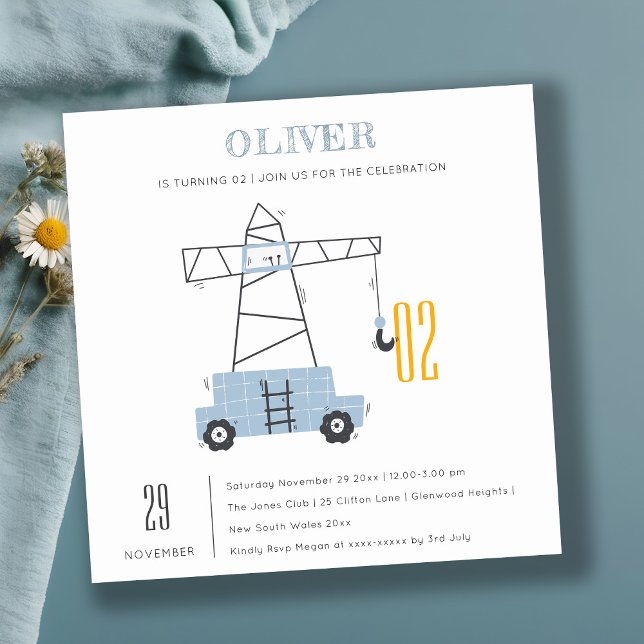 Cartão De Agradecimento Crianças de grua de construção qualquer dia de ani (Criador carregado)