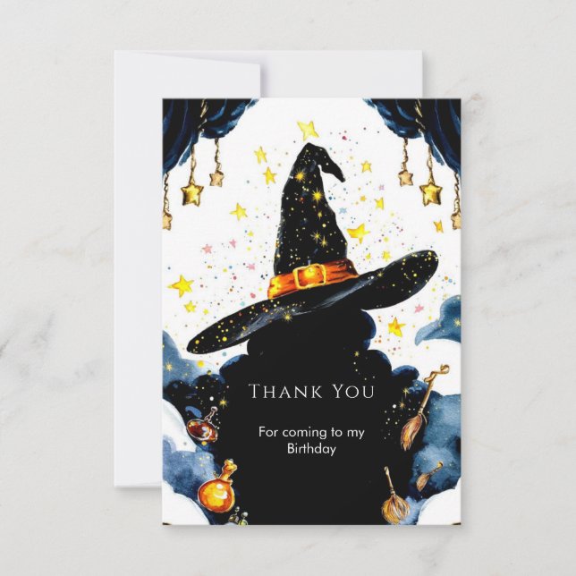 Cartão De Agradecimento Crianças Encantadas pelo Passado Mágico do Anivers (Frente)