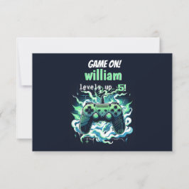 Cartão De Agradecimento crianças legais de games nível superior festa de 5