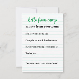 Cartão De Agradecimento Crianças - Notecards personalizados para o acampam