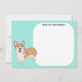 Cartão De Agradecimento Crianças Painel Plano Corgi Obrigado