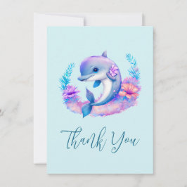 Cartão De Agradecimento Criatura Do Mar De Golfinho, Muito Obrigado