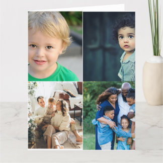 Cartão De Agradecimento Crie a sua própria colagem de 4 fotos