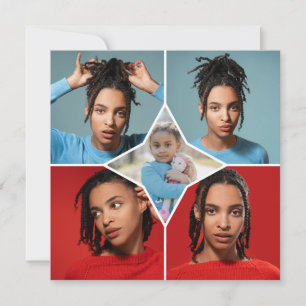 Cartão De Agradecimento Crie Sua Própria Colagem de 5 Fotos