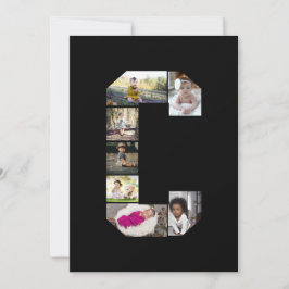 Cartão De Agradecimento Crie Sua Própria Colagem de Fotos com a Letra C