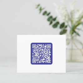 Cartão De Agradecimento Crie um código QR escaneável | Azul escuro editáve