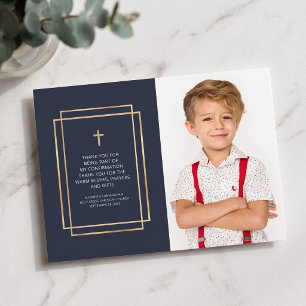 Cartão De Agradecimento Crisma Foto personalizada simples