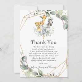 Cartão De Agradecimento Cristo Verde Selvagem Batismo Animais Selvagens