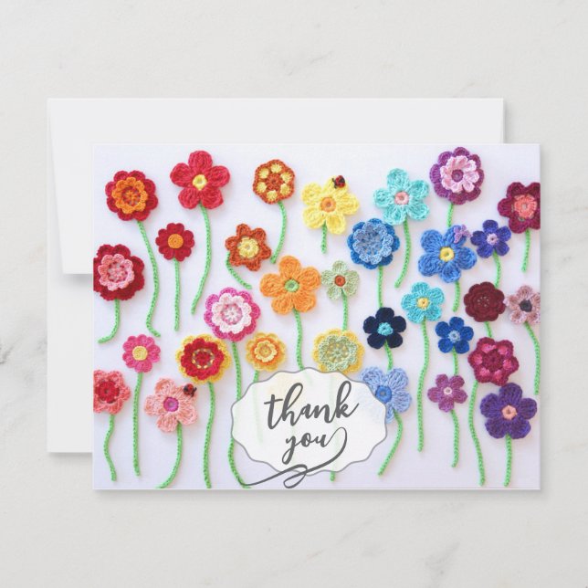 Cartão De Agradecimento Crochet Art Thank You Card (Frente)