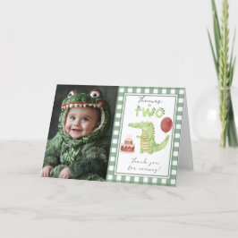 Cartão De Agradecimento Crocodilo Segundo Aniversário obrigado