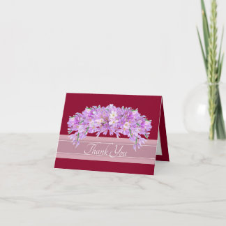 Cartão De Agradecimento Crocus Botânico Floral Chic Rosa Roxo Obrigado