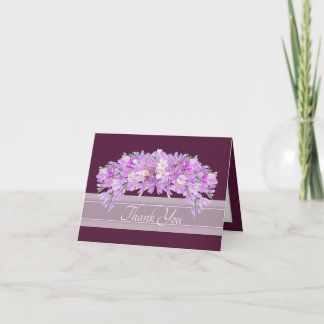 Cartão De Agradecimento Crocus Botânico Floral Chic Rosa Roxo Obrigado