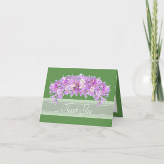 Cartão De Agradecimento Crocus Botânico Floral Chic Rosa Roxo Obrigado