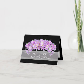 Cartão De Agradecimento Crocus Botânico Floral Chic Rosa Roxo Obrigado