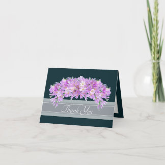 Cartão De Agradecimento Crocus Botânico Floral Chic Rosa Roxo Obrigado