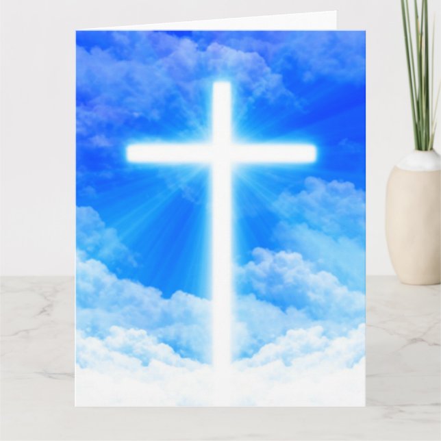 Cartão De Agradecimento Cross of Light Jesus Christ Customizable Christian (Frente)