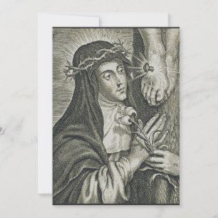 Cartão De Agradecimento Crucificação de Santa Catarina de Siena Arte Noir 