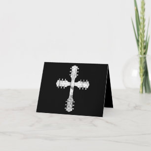 Cartão De Agradecimento cruz de guitarra do culto cristão