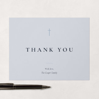 Cartão De Agradecimento Cruz Mínima Religiosa Grace Blue
