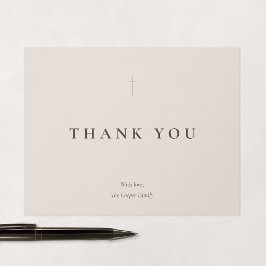 Cartão De Agradecimento Cruz Mínimo Grace Blush Religioso