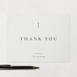 Cartão De Agradecimento Cruz Religiosa Mínima Grace Stone