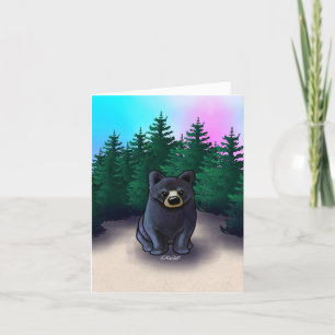 Cartão De Agradecimento Cubo do Urso Negro