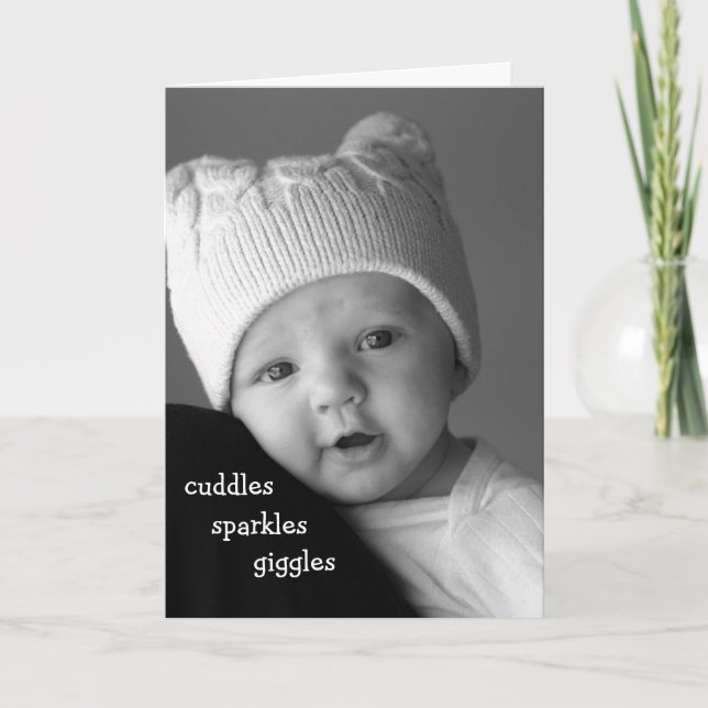 Cartão De Agradecimento Cuddles, Sparkles, Giggles baby card (Frente)