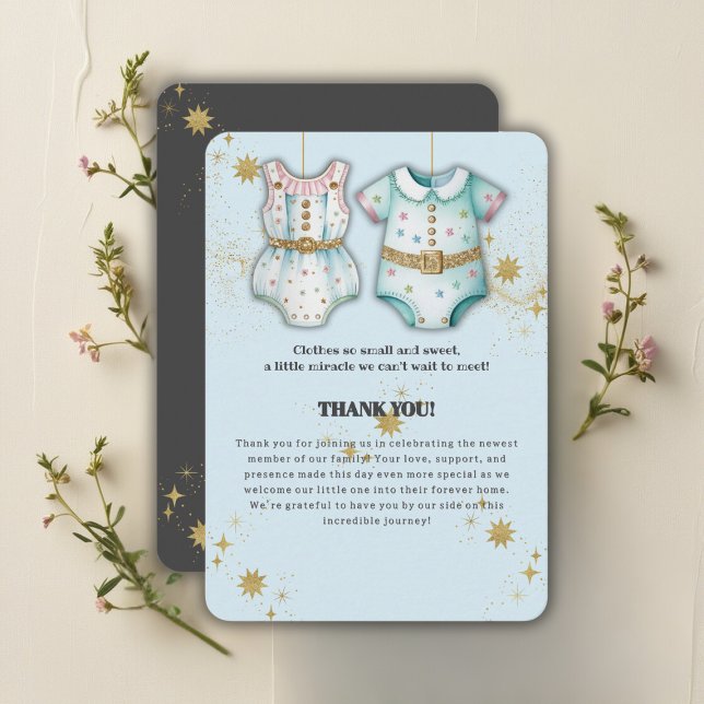 Cartão De Agradecimento Cueca De Bebê Whimsical Roupa Sexo Chá de fraldas  (Criador carregado)