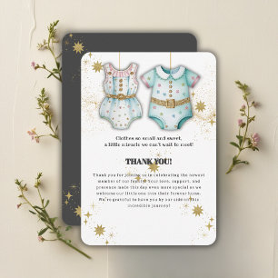 Cartão De Agradecimento Cueca De Bebê Whimsical Roupa Sexo Chá de fraldas