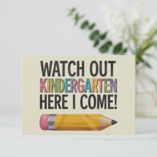 Cartão De Agradecimento Cuidado Com O Jardim De Infância Aqui Eu Volto Par