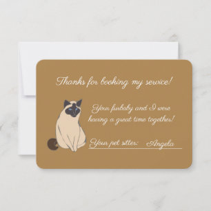 Cartão De Agradecimento Cuidador de Gato/Pet