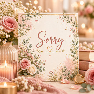 Cartão De Agradecimento Cumprimento Floral Aconchegante Desculpas Cottagec