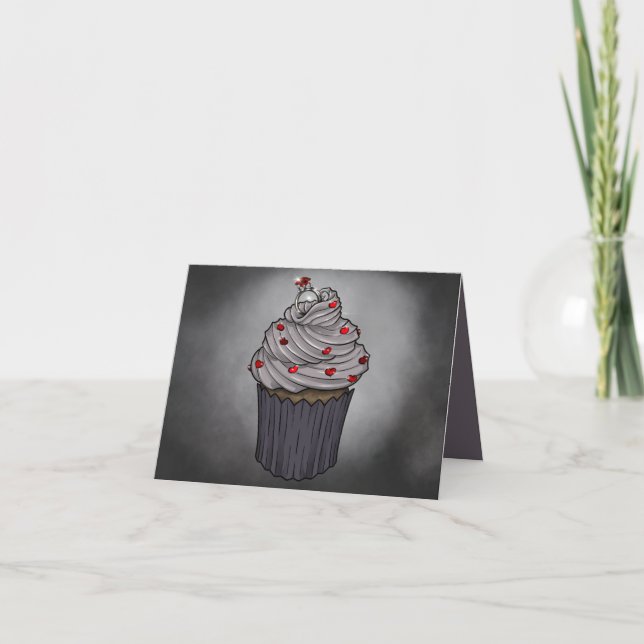 Cartão De Agradecimento Cupcake de proposta doce (Frente)