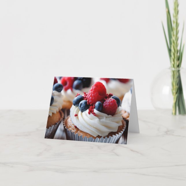 Cartão De Agradecimento Cupcake Patriótico (Frente)